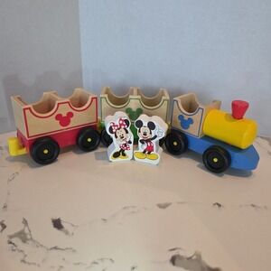 Disney Mickey Mouse Melissa &‎ Doug All Aboard Wooden Train 5 Piece Set